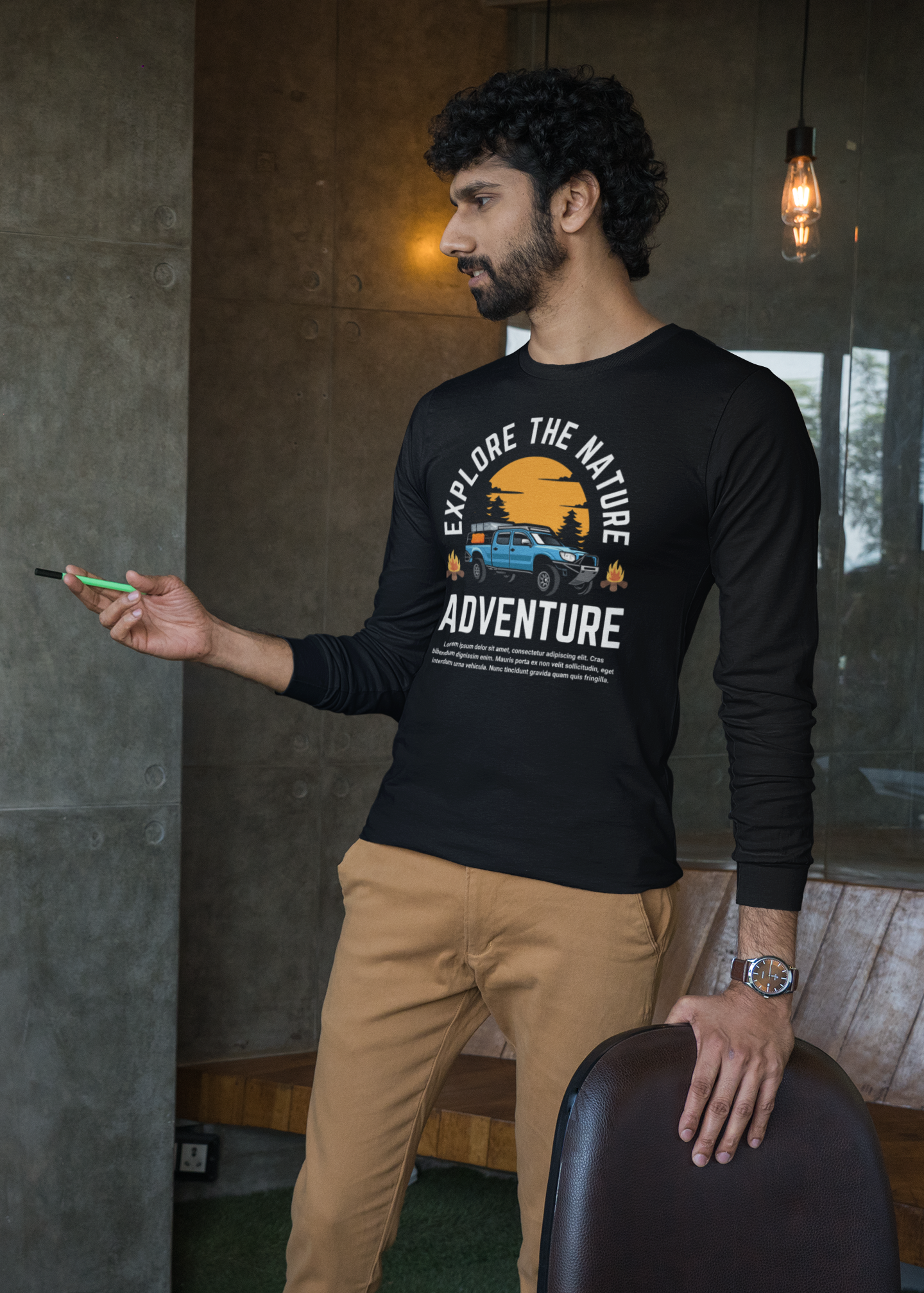 Explore the Nature Adventure Full Sleeve Cotton Blend T-Shirt – Full Sleeve Outdoor Graphic Tee