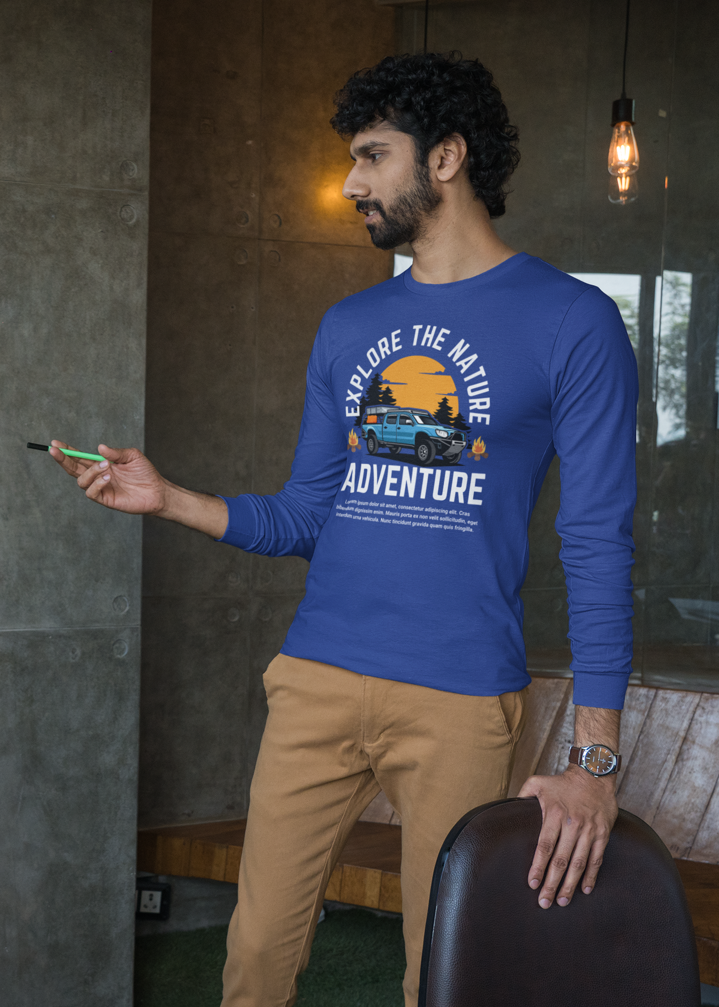 Explore the Nature Adventure Full Sleeve Cotton Blend T-Shirt – Full Sleeve Outdoor Graphic Tee