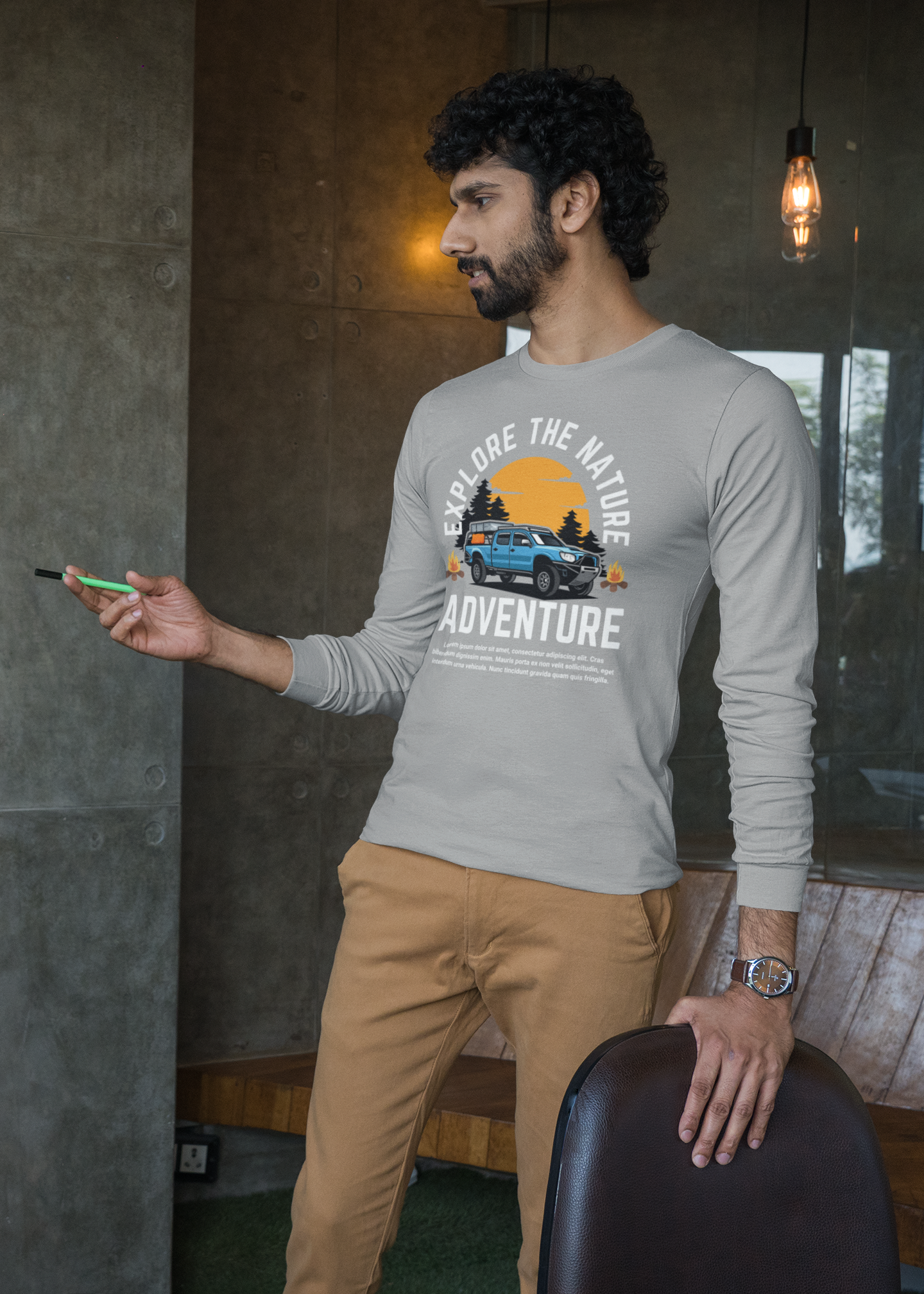 Explore the Nature Adventure Full Sleeve Cotton Blend T-Shirt – Full Sleeve Outdoor Graphic Tee