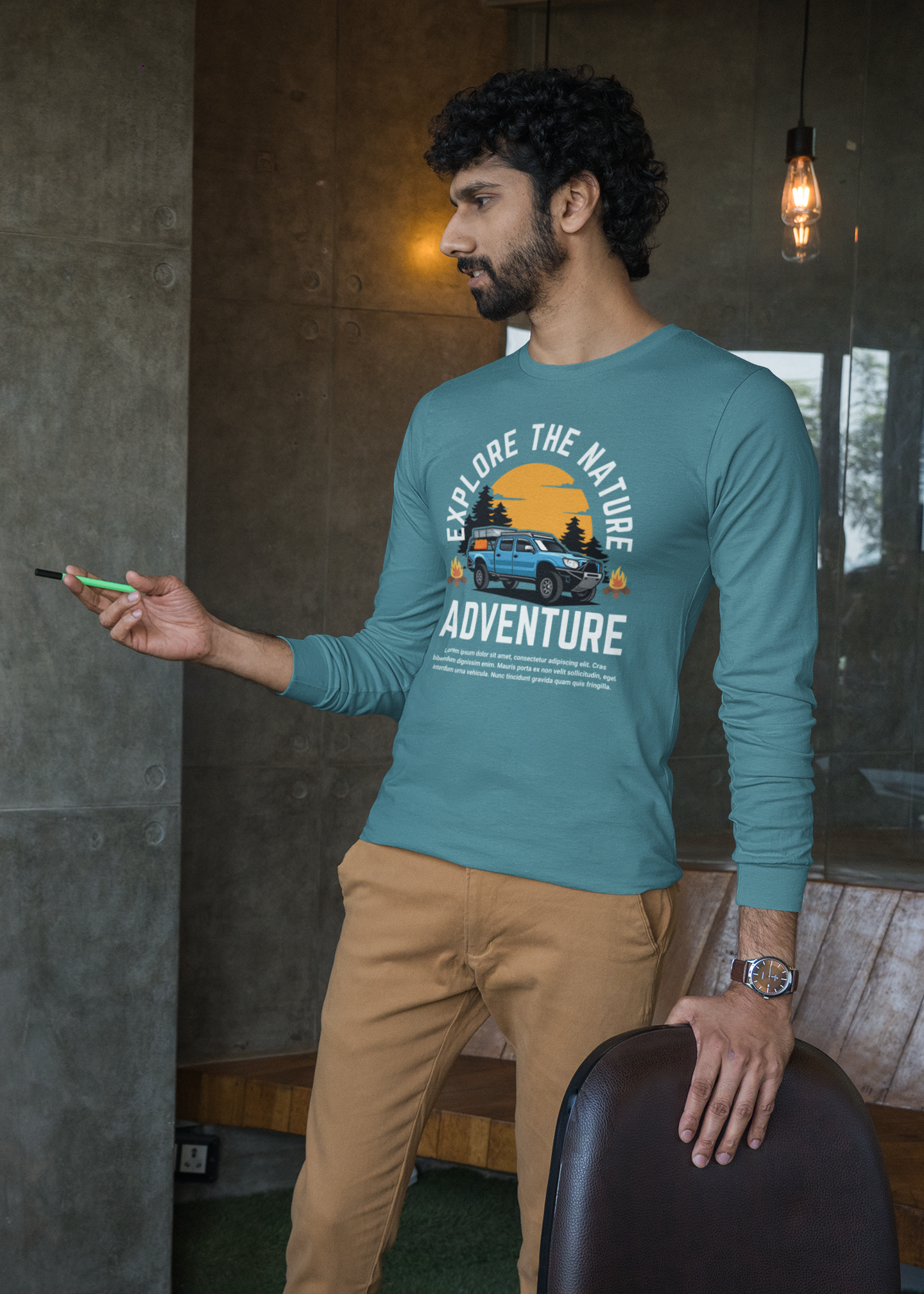 Explore the Nature Adventure Full Sleeve Cotton Blend T-Shirt – Full Sleeve Outdoor Graphic Tee