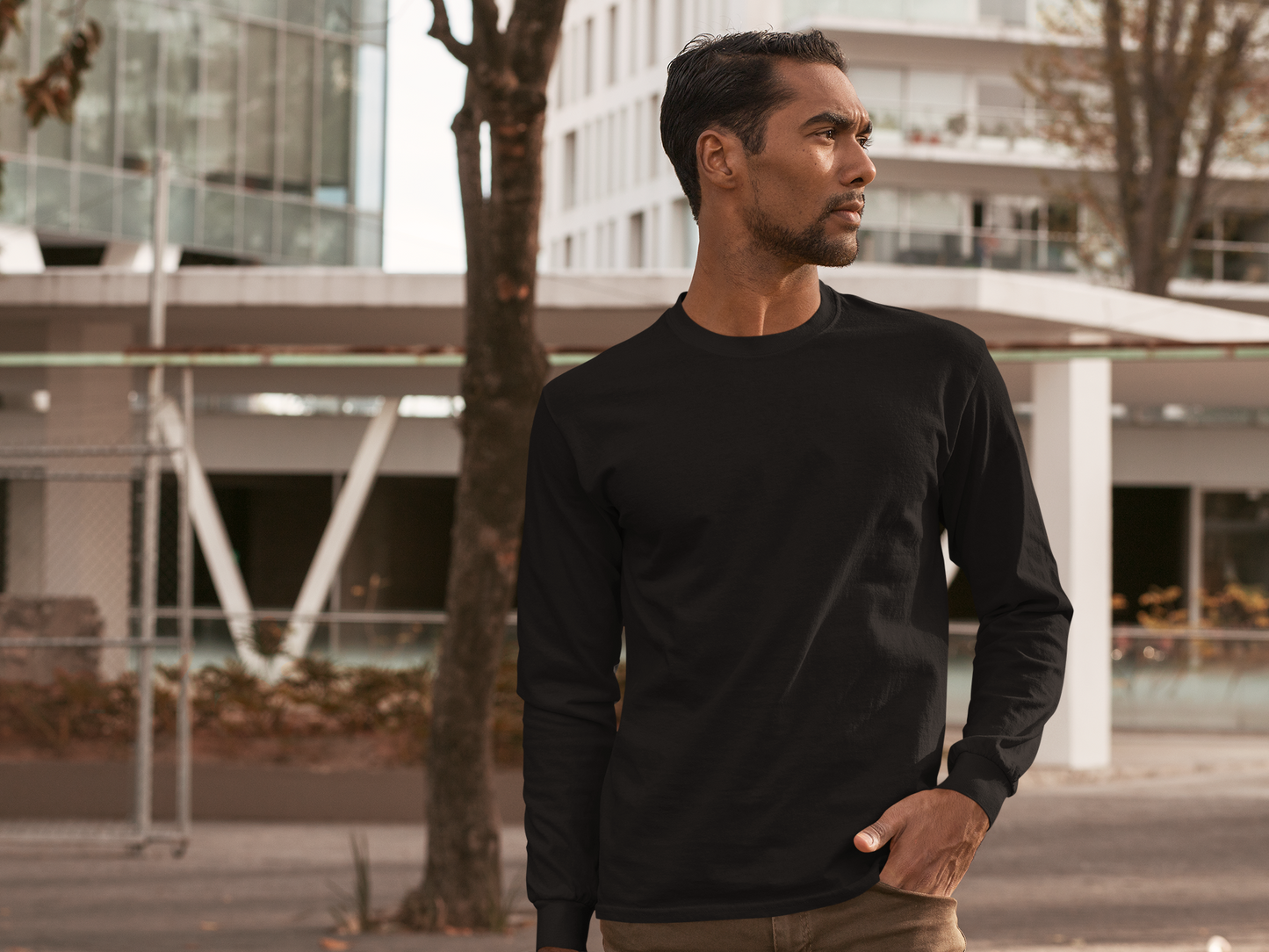 Men's Solid Full Sleeve Cotton T-Shirt – Winter Casuals – Slim Fit & Stylish | Black